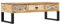 Fasba Mangoholz Massiv Couchtisch mit 3 Schubladen Beistelltisch Wohnzimmertisch Kaffeetisch Sofatisch Holztisch 110x50x38cm Verzinkter Stahl