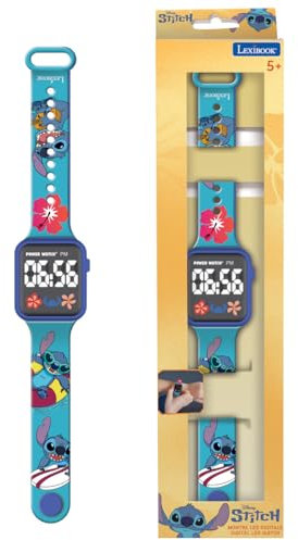Lexibook, Disney Stitch, Digitaluhr, 12-Stunden- oder 24-Stunden-Anzeige, Blau, DMW060D.