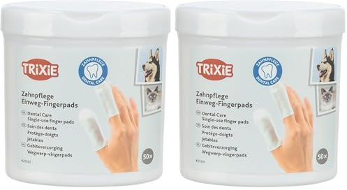TRIXIE 29393 Dental Care Zahnpflege, Fingerpads, 50 St. (Packung mit 2)