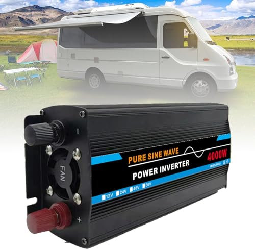 Genérico Inversor De Onda Sinusoidal Pura 3000W A 12000W, CC 12/24/48/60V A CA 220V, Pantalla Digital Dual Y 1 Toma Universal, Inversor De Energía Solar Independiente, para Uso Doméstico(4000W,48V)