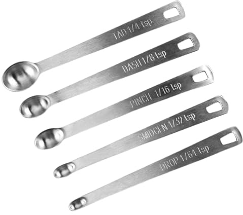 Messlöffel Aus Edelstahl – Mini-Küchendosierer-Set Zum Kochen, Portionslöffel-Werkzeuge | Backzubehör-Set Mit Kalibrierten Schöpflöffeln, Kompaktes Küchen-Set Aus Metall, Teelöffel, Esslöffel