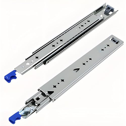 Schwerlastauszug 250-1500mm Vollauszug Softclose, Schubladenschienen Schwerlast W53mm, Seitlich Montierbar, 120kg Tragkraft, Kugelgelagerte Vollauszüge Für Möbel, Werkstatt Und Transporter(With lock,1