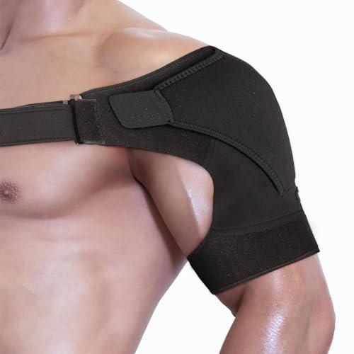 TNSOYCA 1 Pieza Hombrera Ajustable,Apoyo de Hombro de Neopreno Transpirable,para el Manguito Rotador, Alivio del Dolor de Hombro, Desgarro de Labrum, Bursitis,Hombres y Mujeres