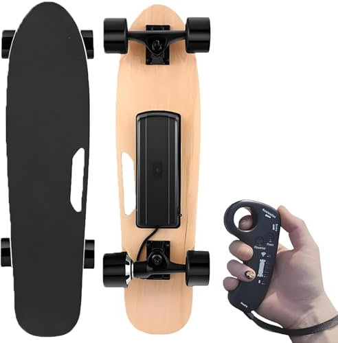 Skateboard elettrico a forma di pesce per adulti e adolescenti, velocità massima 20 km/h, portata massima 8 km, 3 velocità, frenata fluida con longboard elettrico remoto per adulti