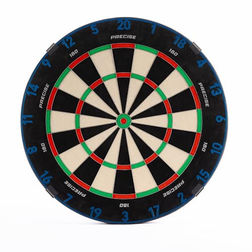 Precise180 - Dartboard Endorphine - Arctic Blue - Premium Dartboard mit One Piece Zahlenring - 18 Farben - Dartscheibe Nummernring - Dartzubehör