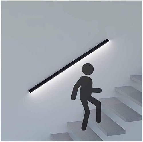 ZGHQHCDRH Handläufe für Treppen LED-Aluminium-Handlauf - Beleuchteter Treppenhandlauf - Sicherheitshaltegriff - Für Innen- und Außenbereich, Garage, Loft, Hoteltreppengeländer