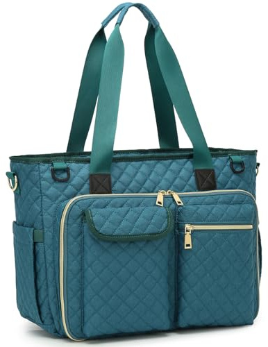 BlesMaller Lehrertasche Damen Arbeitstasche mit 15,6 Zoll Laptopfach | mit Gepäckriemen große Lehrer Tragetasche für Arbeit, Schule, Büro, Business