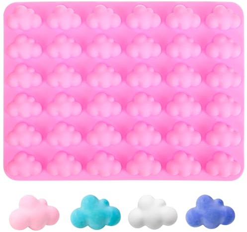 jojofuny Moule Chocolat Silicone Empreintes Nuage Rose Multi-usage Antidérapant Résistant Haute Température Démoulage Facile pour Bonbons et Gelée Maison