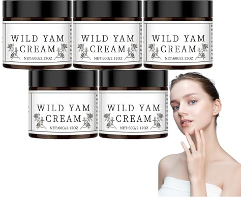Wild Yam Körpercreme, Bio-Wild-Yam-Creme, pflanzliche Körpercreme mit Lavendel und Kokosnussöl, feuchtigkeitsspendende Gesichts- und Körperpflege für alle Hauttypen, für Frauen Männer (5 Schachteln)