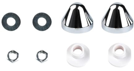 perfk Cache-Boulons pour WC Suspendu, Bouchons de Boulon de Toilettes, Visserie de Fixation avec écrous et Rondelles, Pièces de Rechange Haute Performance, Accessoire Salle de Bain, Argent