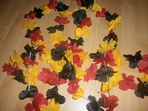 Schnooridoo 12 Deutschland Blumenkette EM WM Fußball Hawaiikette Hawaii 90 cm Deko Party Fete Girlande