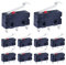 Taiss /10 pièces 250 V 5 A 3 broches pas de commutateur tactile NC interrupteur sensible Micro interrupteur de fin de course poignée mini rouleau bras de levier SPDT instantané LOT KW11-3Z-05