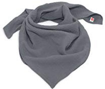 nanito Schal Halstuch Musselin 100% Bio Baumwolle 120 x 120 cm (grau)
