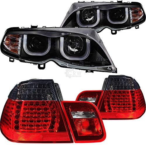 Set Scheinwerfer Rückleuchte Angel Eyes 3er E46 Bj. 01-05 schwarz