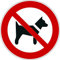 Aufkleber Verbotszeichen „Mitführen von Hunden verboten“ Folie ISO 7010 P021 | Ø 5-30 cm Made in Germany, Größe: Ø20 cm