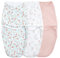 aden + anais essentials Easy Swaddle™ wrap, Baby-Pucksack für mühelos pucken, Wickel-Pucktuch aus 100% Baumwolle, Neugeborenen Swaddle-Schlafsack, 0-3 Monate, 1,0 TOG, 3er-Pack, Fairy Tale Flowers