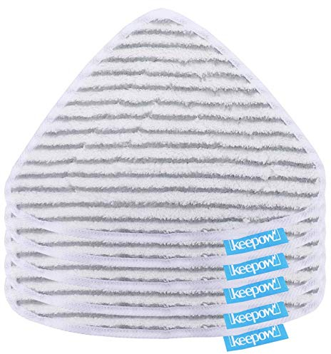 KEEPOW 5 Stück Ersatzbezug Steam Mop Pads für Vileda 100 Hot Spray Mop, Familienpackung, New Pads Grey