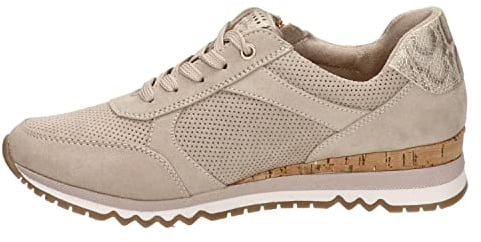 MARCO TOZZI Damen Sneaker flach mit Schnürsenkeln und Reißverschluss Vegan, Beige (Dune Comb), 38