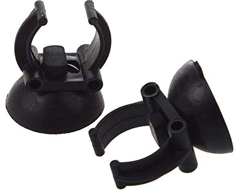 Ventosa Fish Tank Aquarium Heater Clip in gomma Airline Tubing Glass Holder Nero 2 PZ Portatile e Utile
