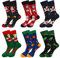 Lustige Bunte Socken Herren Weihnachtssocken: Herren Witzige Strümpfe Baumwolle Gemusterte Socken, Weihnachten Festlicher Socken für Männer, Geschenke für Manner, 6 Paare