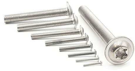 Linsenkopfschrauben mit Flansch M2,5 x 10/10 Stück/ISO 7380-2 Torx Edelstahl A2 V2A