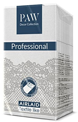 PAW - Besteckservietten aus Airlaid - Stoffähnlich (1/8 falz) | 25 Stück | Ideal für Hochzeit, Taufe, Kommunion, Geburtstag | Serviettentaschen für Besteck | Gold Royal Lace