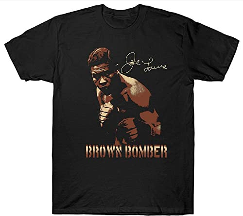 Joe Louis T Shirt Boxer Boxing Legend Gloves Brown Bomber Black XL