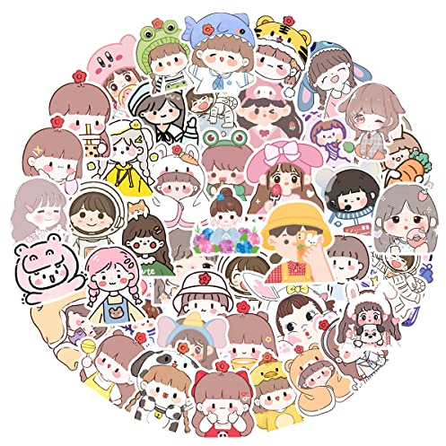 MARSFORCE Kawaii Mädchen Aufkleber, Süße Wasserdicht Vinyl Stickers für Laptop Wasserflaschen Skateboard Gepäck Fahrrad Gitarre PS4 Koffer Tagesbuch Scrapbook Handy Pad [50 Stück]