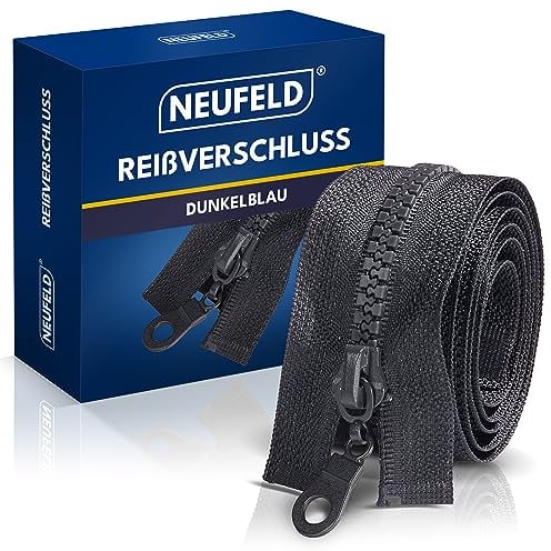 NEUFELD® Reißverschluss in Schwarz 70cm [VORTEILSPACK] - Reissverschluss für Jacken, Taschen, Bettwäsche - Zipper