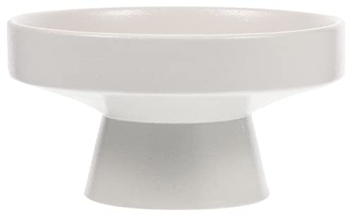 DOITOOL Round Tray Ceramic Footed Bowl Decorative Pedestal Bowl Fruit Bowl Fruit Tray Dessert Display Stand Serving Dishes for Home Kitchen Centerpiece Table Decor White Cupcake Toppers