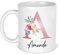 Personalised Floral Initial Mug - Custom Gift for Her - Perfect for Valentine's Day and Mother's Day - Great Present for Mum