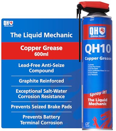 Quinton Hazell Copper Grease Spray, 600 ml - QH10 Graphite Reinforced Multi-Purpose Anti-Seize Lubricant With Exceptional High-Temperature Corrosion Resistant Properties up to 1100°C