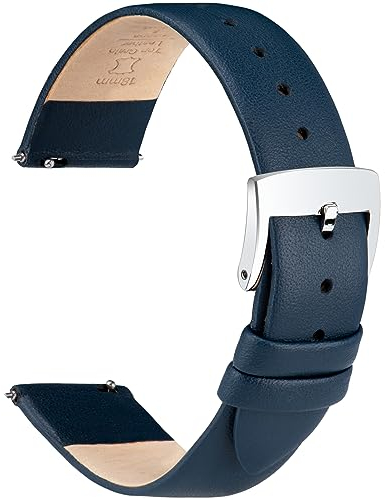 OTTOODY Leder Uhrenarmbänder 12mm 14mm 16mm 18mm 20mm 22mm Armband, Schnellverschluß Eleganten & Ultraweiches Leder Uhrenarmband für Damen Herren, Hochwertige Ersatz Leder Armband für Uhr & Smartwatch