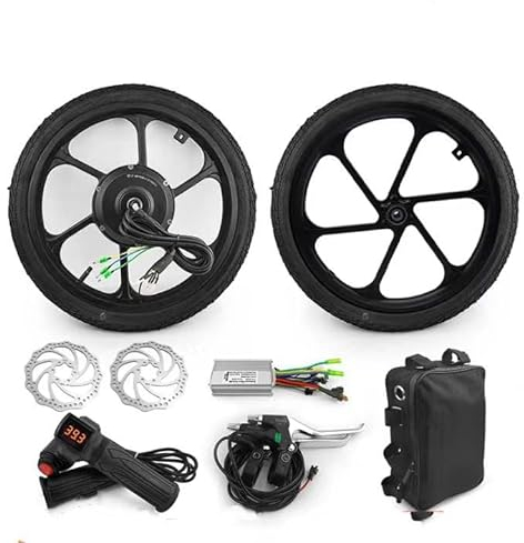 DIY 36v 350w 16 Zoll Elektrofahrrad Roller Frontantrieb Brushless Gear Hub Motor Kit mit Scheibenbremse pneumatisch mit 2 Bremsscheiben (48V 350W)