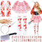 TOPJOWGA , Costume da Zombie per Adulti, Infermiera Ragazze, Schizzi di Sangue per Costume da Scolara , Halloween