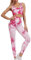 keephen Neue Batik-Damen-Sportbekleidungs-Sets, Yoga-Kleidung, Fitness-Anzug, bequemer Beauty-Rücken-Sport-BH und hochsitzende Stretch-Skinny-Yogahosen Zweiteiliges Set