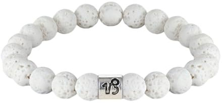 CECE&COLE Sternzeichen-Armband, Naturstein, Weiße Lava, Modische Armbänder, Handgefertigtes, Perlengewebtes Stretch-Perlen-Armband Für Männer Und Frauen, Steinbock, Verstellbar