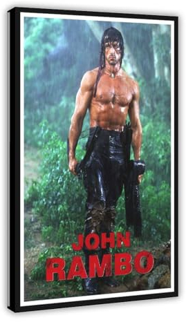 John Rambo Film-Leinwand-Poster, Wandkunst, Dekordruck, Bild, Gemälde für Wohnzimmer, Schlafzimmer, Dekoration, Rahmenstil, 60 x 90 cm