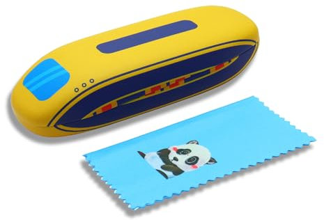 bingdwendwen Brillenetuis für Kinder, Sonnenbrille Brillenetui Hartschale niedliche Brillenetuis für Mädchen Jungen leicht und tragbar (yellow)