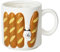 Soulnioi Ceramic Coffee Mug, Cute Toast Cat Cappuccino Cup, 200ML Breakfast Oatmeal Cup Creative Tea Milk Cup for Gift - White