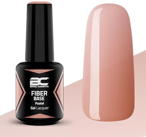 Fiber Base Pastel 15 ml | Intensives Make-up | Semipermanenter Lack, stark, flexibel und dicht, verlängert bis zu 1 cm, Bernal Cosmetics