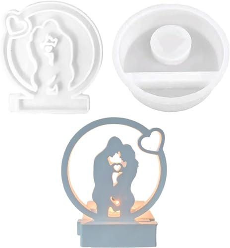 ALEFBET Silikonformen Gießformen, Silikonform Kerzenhalter, Silikon Gießform Kerzenhalter, Silikonformen Kerzenhalter,Gipsformen zum Gießen (Ehemann und schwangere Ehefrau)