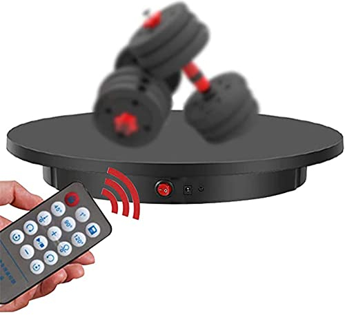 Plato Giratorio eléctrico de 42 cm, 100 kg con Control Remoto, Plato Giratorio eléctrico de fotografía Profesional de 360 Grados para fotografía de Productos, Blanco/Negro,Black