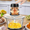 Mini Food Processor Vegetable Chopper with 2L Glass Bowl, Meat Grinder with 4 bi-Level Blades, Electric Fruit & Vegetable Mini Chopper, Detachable Design, Food Chopper for Vegetables, Fruit and Nuts