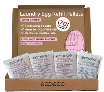 Ecoegg Laundry Egg Refill Detergent Pellets | 70 Washes | Spring Blossom | No enzymes, chlorine bleaches, phosphates, parabens, SLS/SLES or palm oil