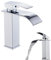GIONAR Robinet mitigeur de lavabo – Design cascade moderne avec bonde pop-up – Robinets d'évier de salle de bain eau chaude et froide, tuyau en acier inoxydable anti-explosion inclus, ouverture plate