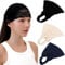 LONEEDY 3 Stück weiche Spitzen-Stirnbänder für Damen, 2-Wege-Bandana-Haarband für Mädchen, tägliches Haar-Accessoire (Schwarz + Beige + Blau, Einheitsgröße)