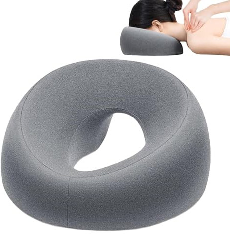 WOGXN Massage Kissen - Massage Kopfstütze Für Das Bett | Grau Kopfkissen Mit Loch - Massagekissen Mit Der Vorderseite Nach Unten | Kopfpolster Massage Gesichtsunterstützung Für Salons, Schreibtische