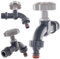 KADAX Auslaufhahn 3/4 Zoll, Wasserhahn aus Kunststoff für den Garten, Gartenhahn mit ergonomischem Griff und Schlauchanschluss für den Außenbereich (Grau)