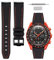 HORACE Omega x Swatch MoonSwatch compatible rubber watch strap 20mm (Black - Orange Stitching)